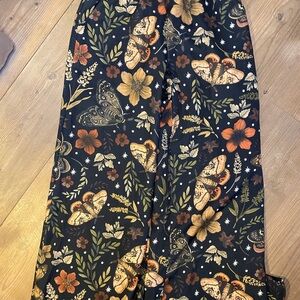 ROMWE Black Floral and Butterfly Wide Leg Pants